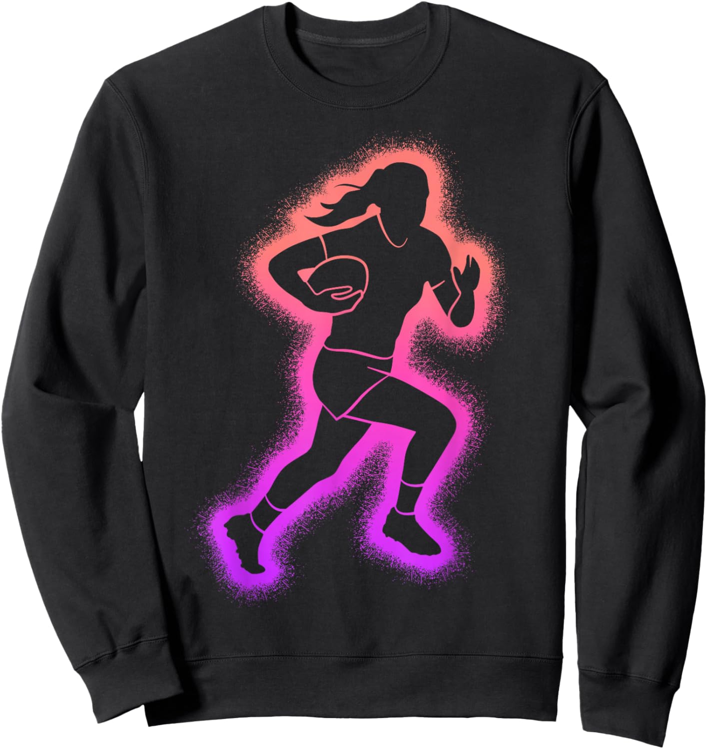 Rugby Kids Women Girls Rugby Player Sweatshirt - Sweatshirt | Black