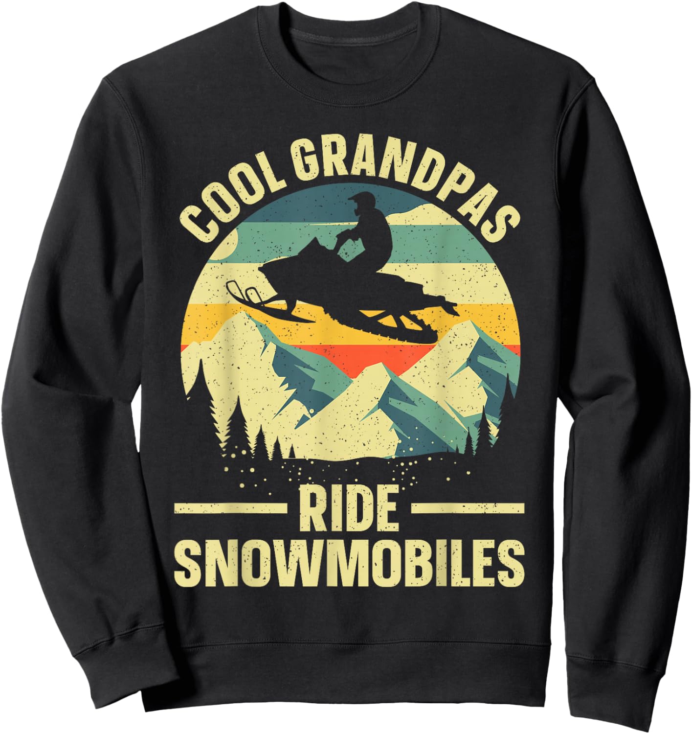 Cool Snowmobile Art Grandpa Snowmobiling Snowmobile Sweatshirt - Sweatshirt | Black