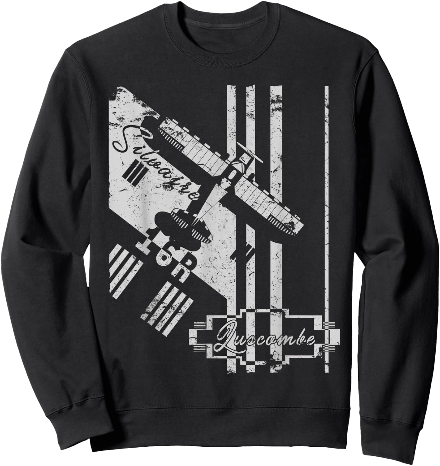Luscombe Silvaire 8A Art Deco Vintage Aircraft Pilot Sweatshirt - Sweatshirt | Black