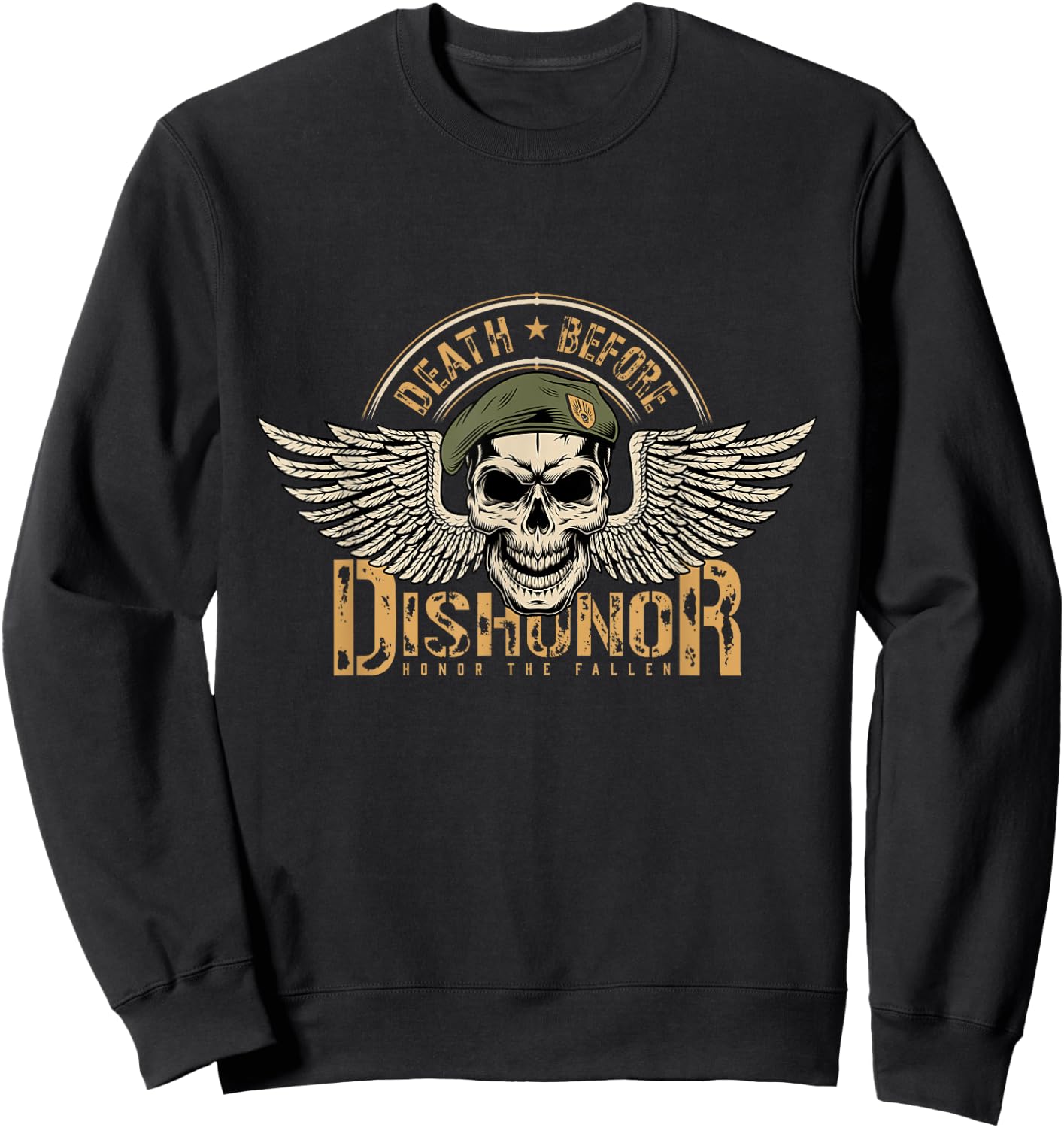 Death vs. Dishonor - Green Beret Special Forces USAF Sweatshirt - Sweatshirt | Black