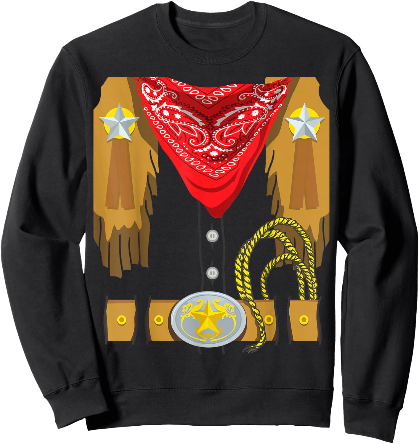 Western Rodeo Sheriff Cowboy Costume Sweatshirt - Sweatshirt | Black