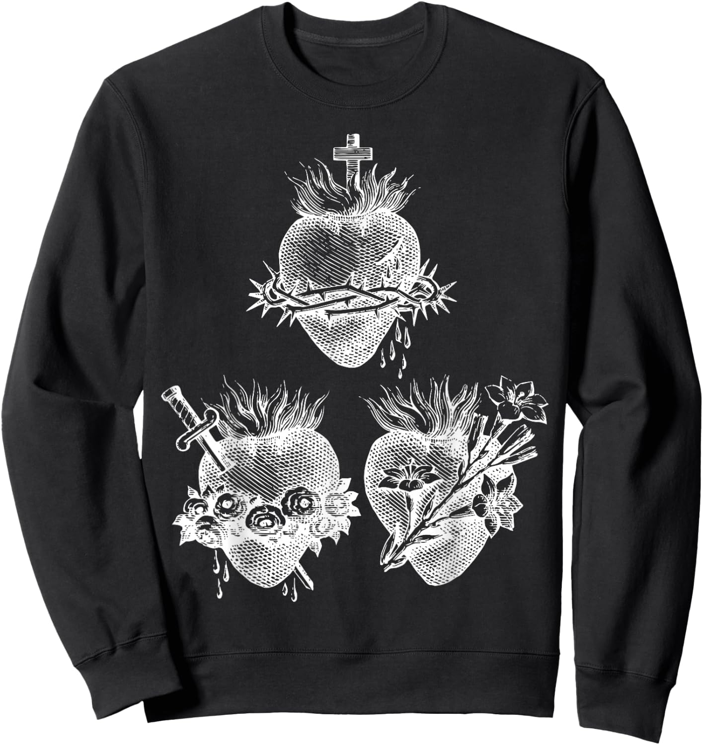 Sacred Heart of Jesus and Immaculate Heart of Mary Joseph 3W Sweatshirt - Sweatshirt | Black