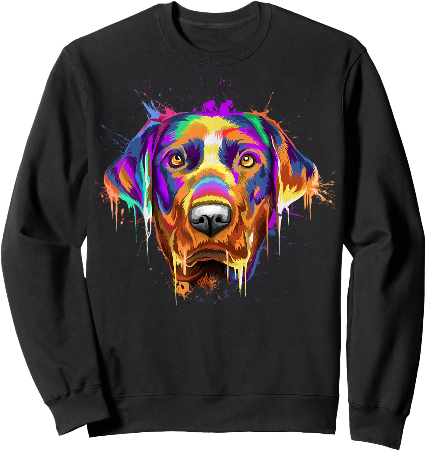 Splash Art Labrador Retriever | Lab Lover Gifts Sweatshirt - Sweatshirt | Black