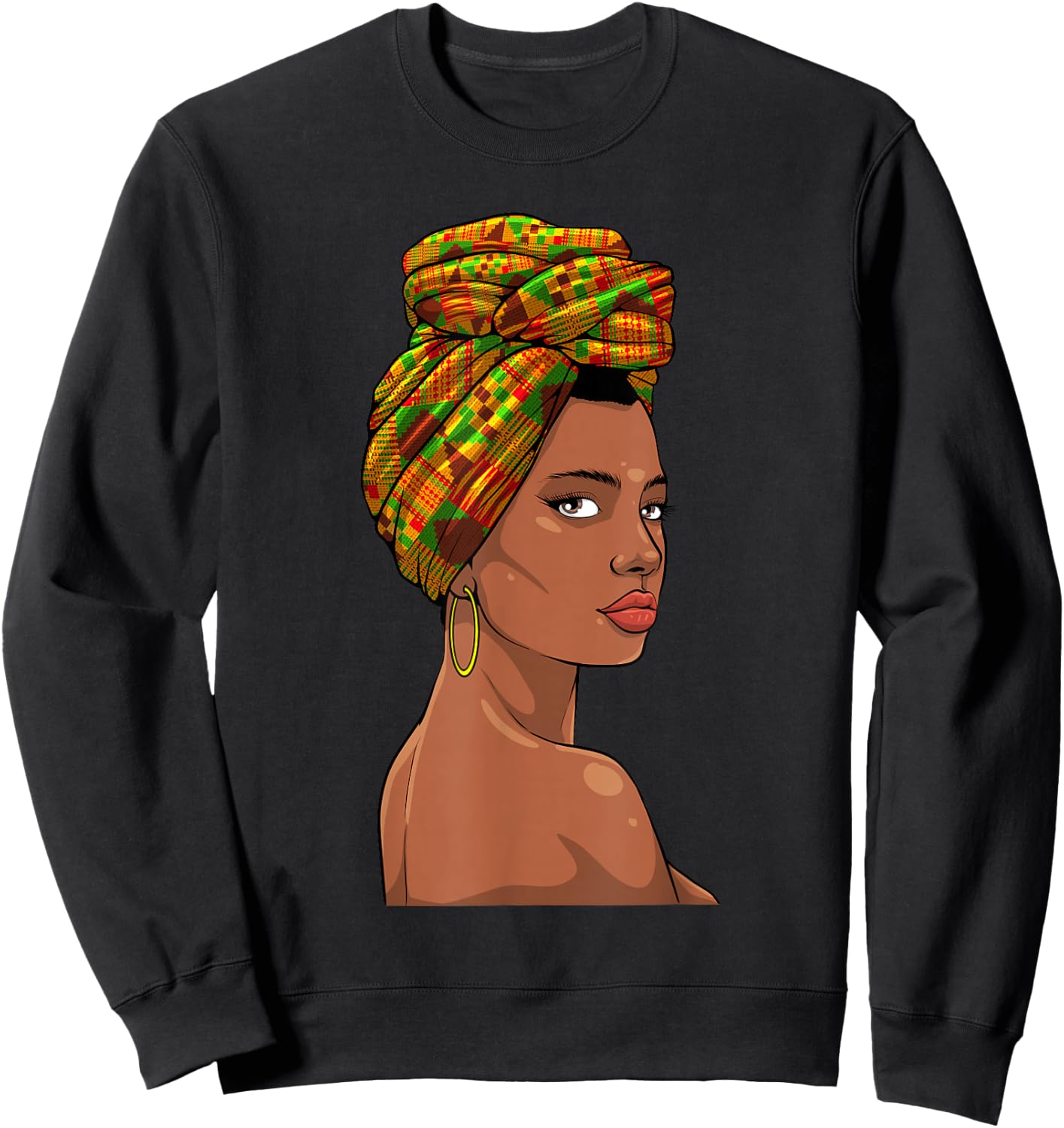 Best African Art Girls Kente Cloth African Print Sweatshirt - Sweatshirt | Black