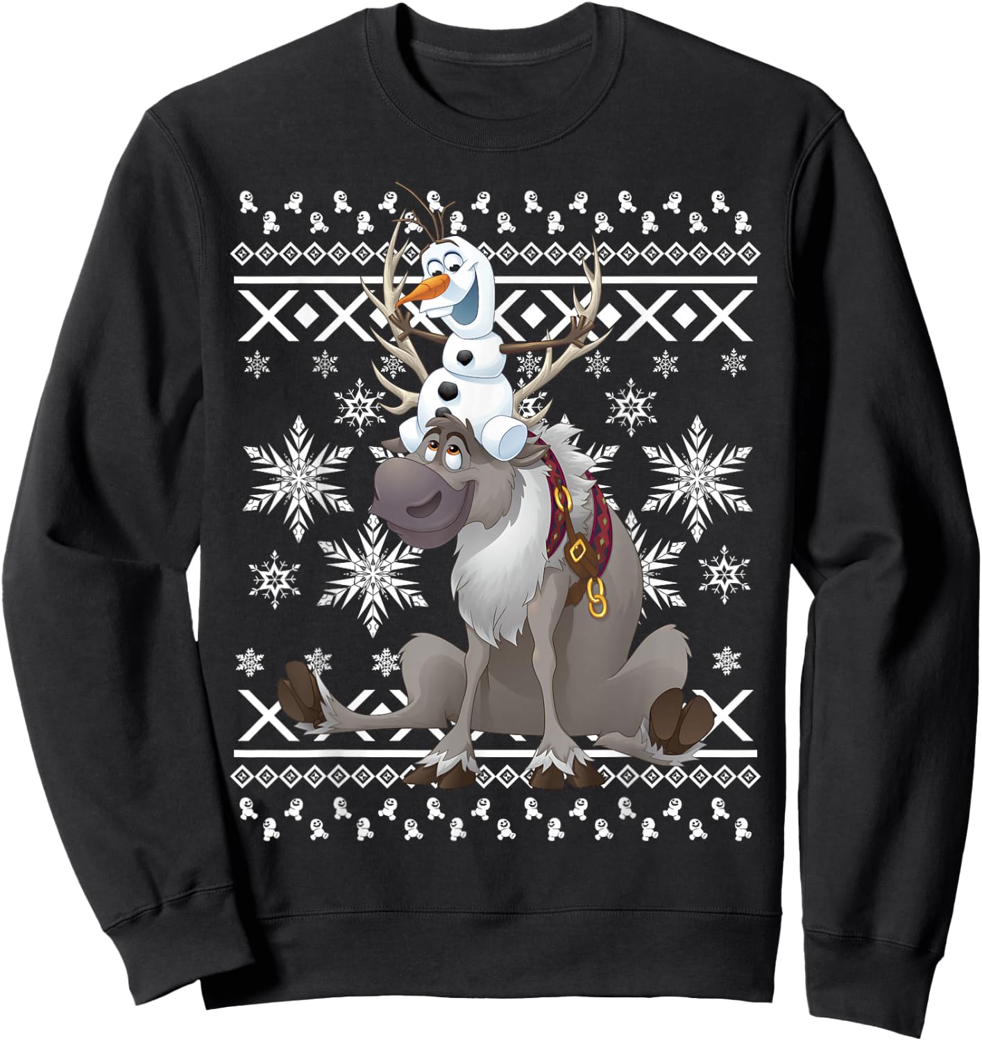 Disney Frozen Olaf Sven Riding Antlers Ugly Sweater Sweatshirt - Sweatshirt | Black