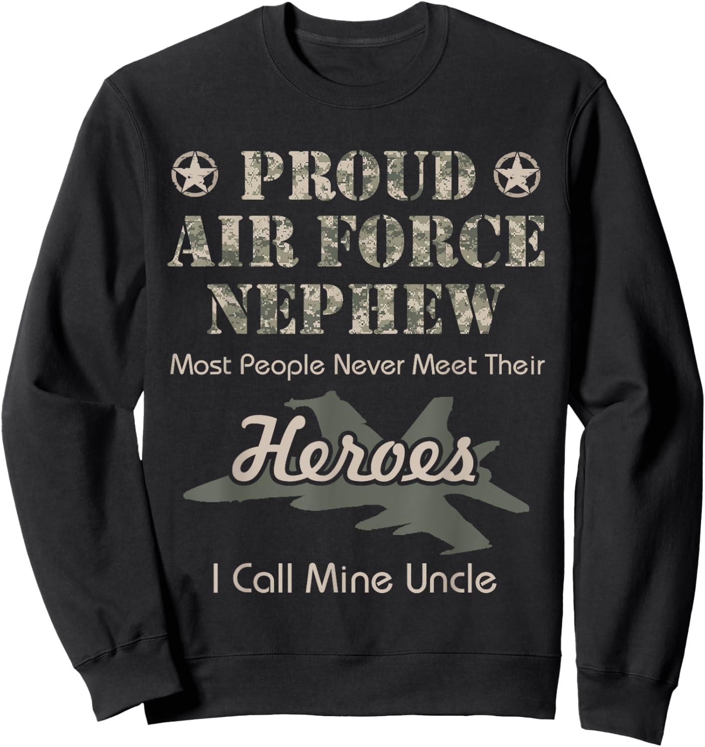 Proud Air Force Nephew Sweatshirt - Sweatshirt | Black