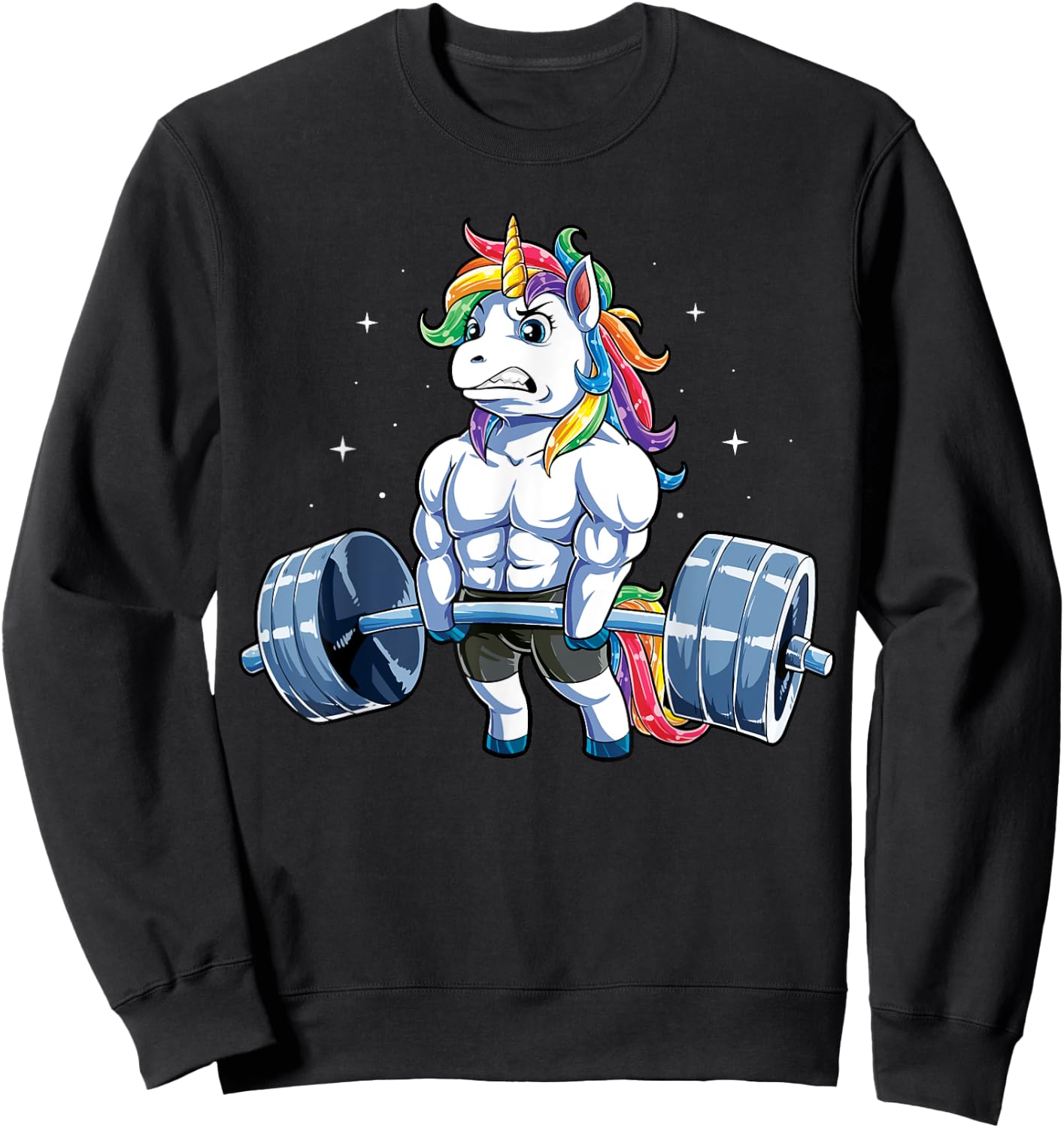 Unicorn Weightlifting T shirt Deadlift Fitness Gym Women Sweatshirt - Sweatshirt | Black