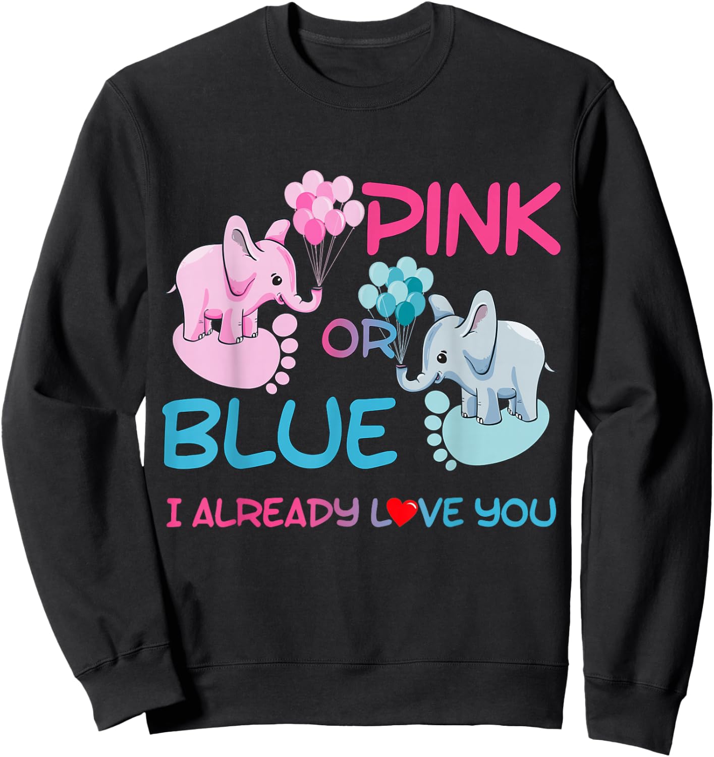 Gender Reveal Pink or Blue Boy or Girl Party Supplies Family Sweatshirt - Sweatshirt | Black