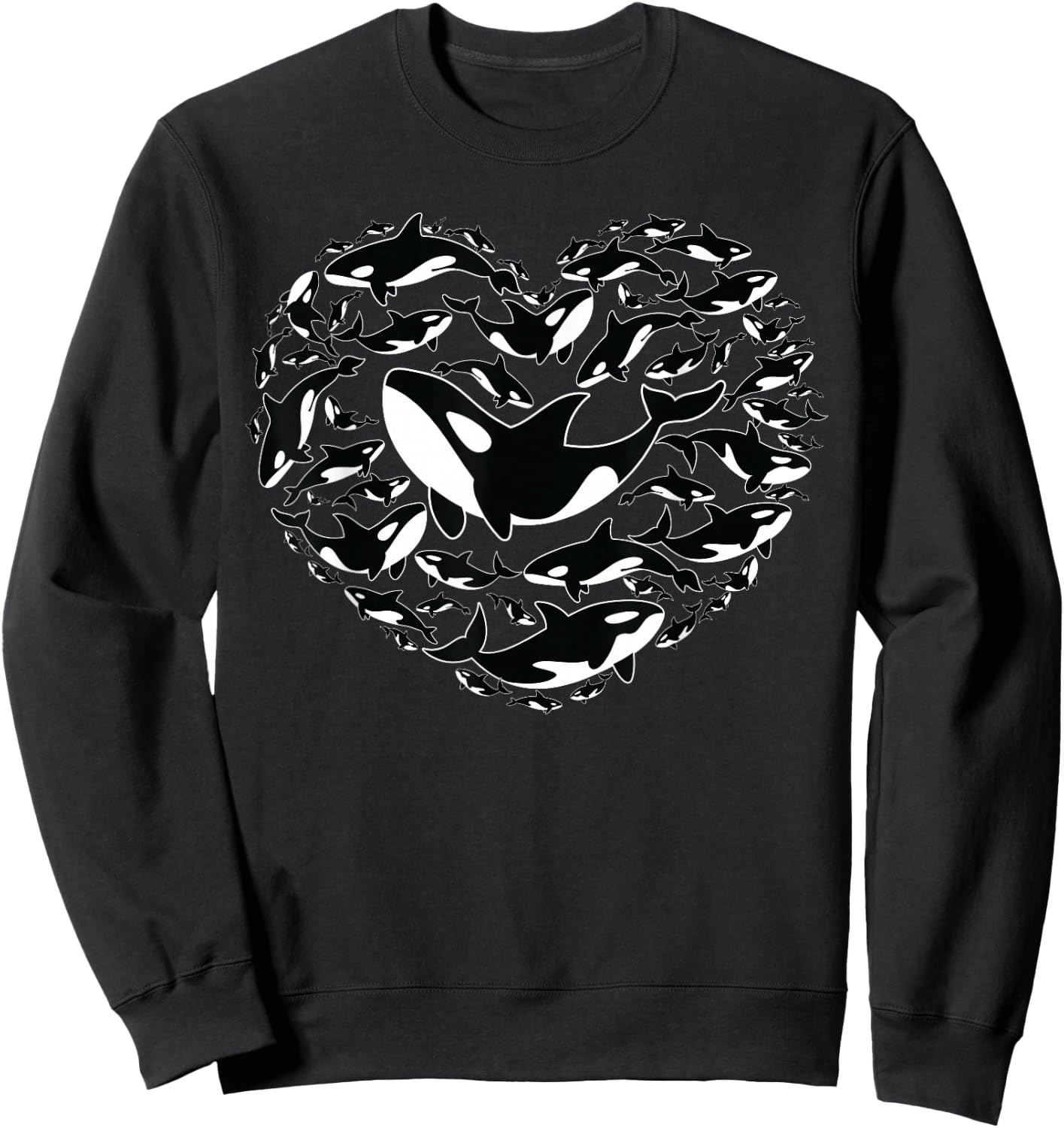 Valentine's Day Orca Whale Sea Panda as Men Women Kids Sweatshirt - Sweatshirt | Black
