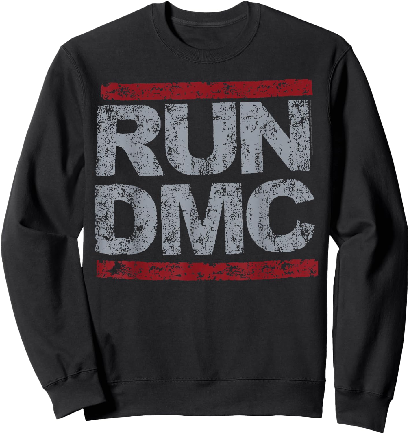 Run DMC Official Grunge Logo Sweatshirt - Sweatshirt | Black