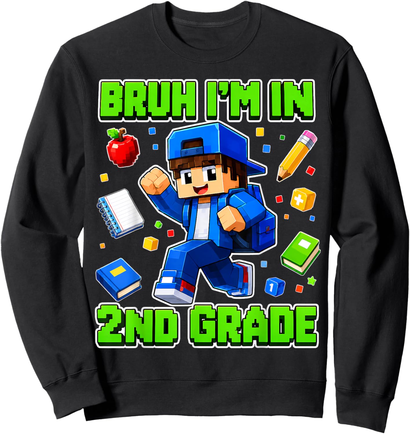 2nd Grade for Boys Back to School First Day Second Grade Sweatshirt - Sweatshirt | Black