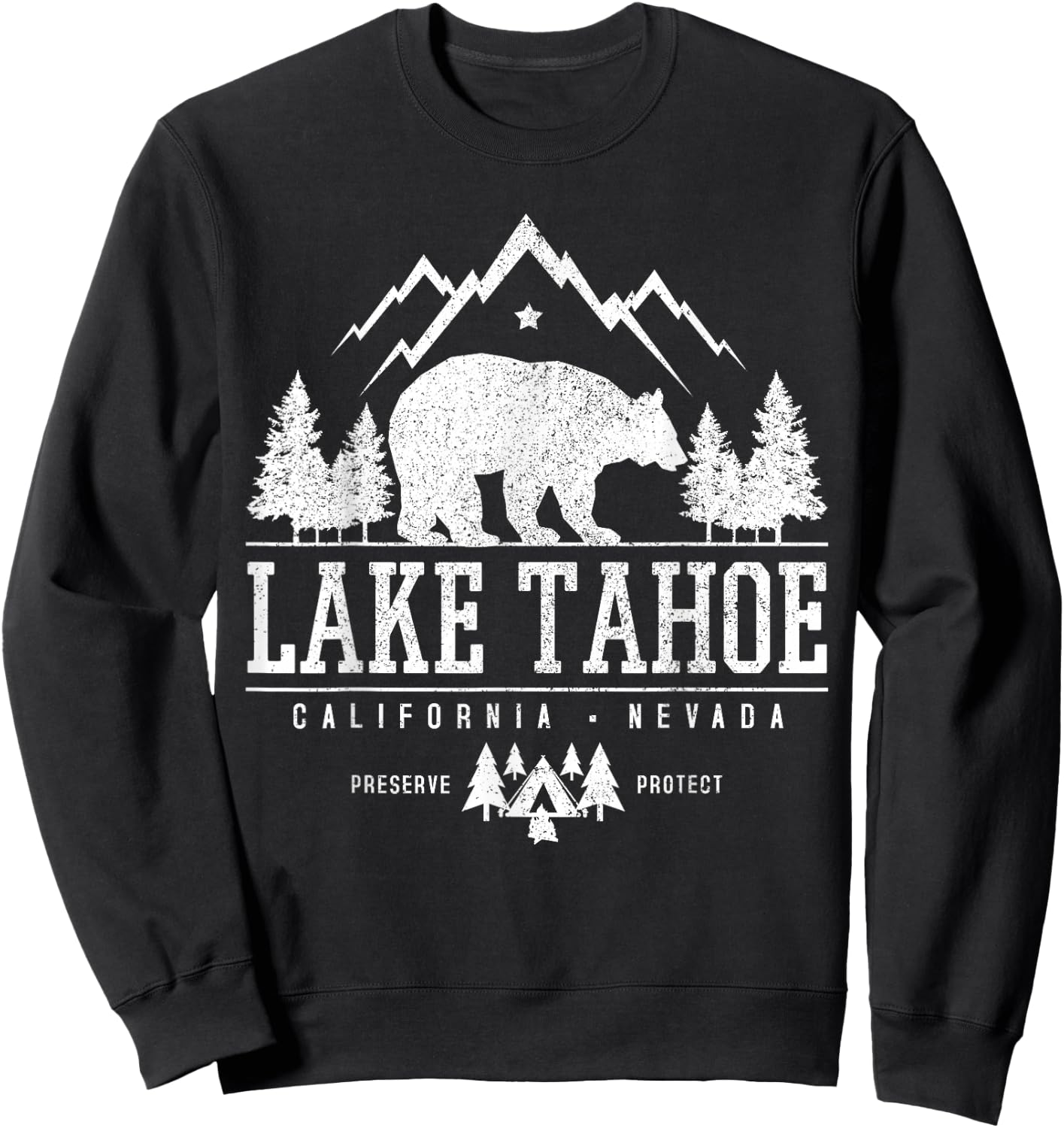 Lake Tahoe California - Bear Mountains Nature Camping Gift Sweatshirt - Sweatshirt | Black