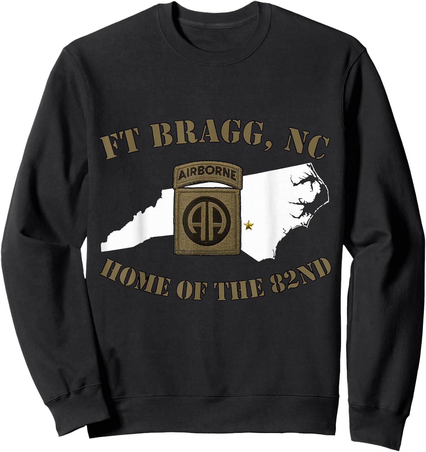 Fort Bragg Military Base-Army Post-Fayetteville, NC design Sweatshirt - Sweatshirt | Black