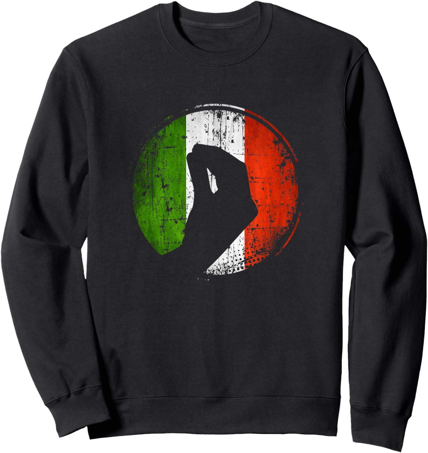 Italian Flag with Pointy Hand Gesture capeesh? Funny Gift Sweatshirt - Sweatshirt | Black