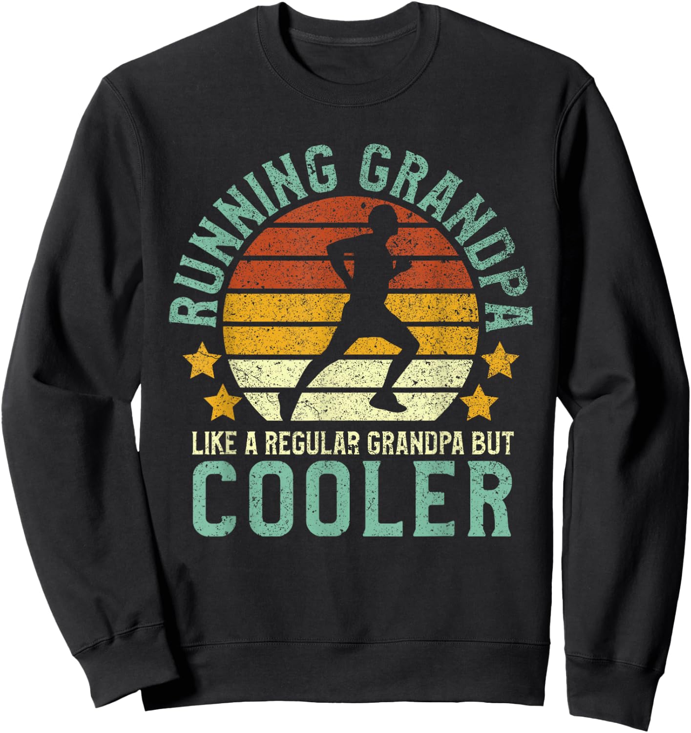 Running Grandpa | Funny Grandfather 5k Marathon Runner Gift Sweatshirt - Sweatshirt | Black
