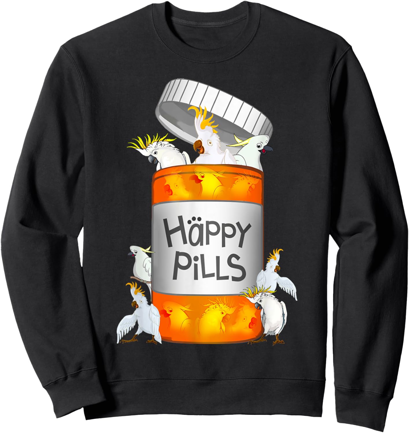 Cockatoo Happy Pills Sweatshirt - Sweatshirt | Black