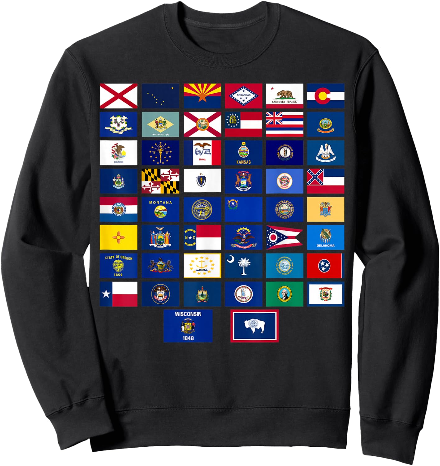 Flags of the US states Sweatshirt - Sweatshirt | Black