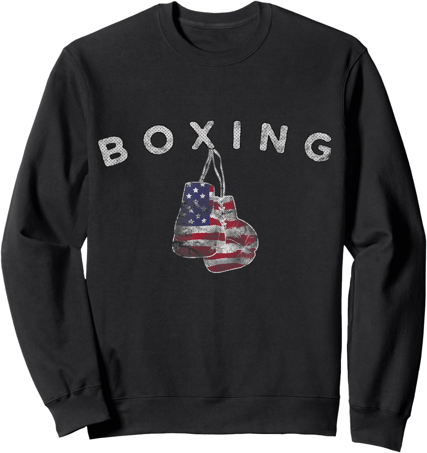 Vintage US Flag Boxing Gloves for July 4th Sweatshirt - Sweatshirt | Black