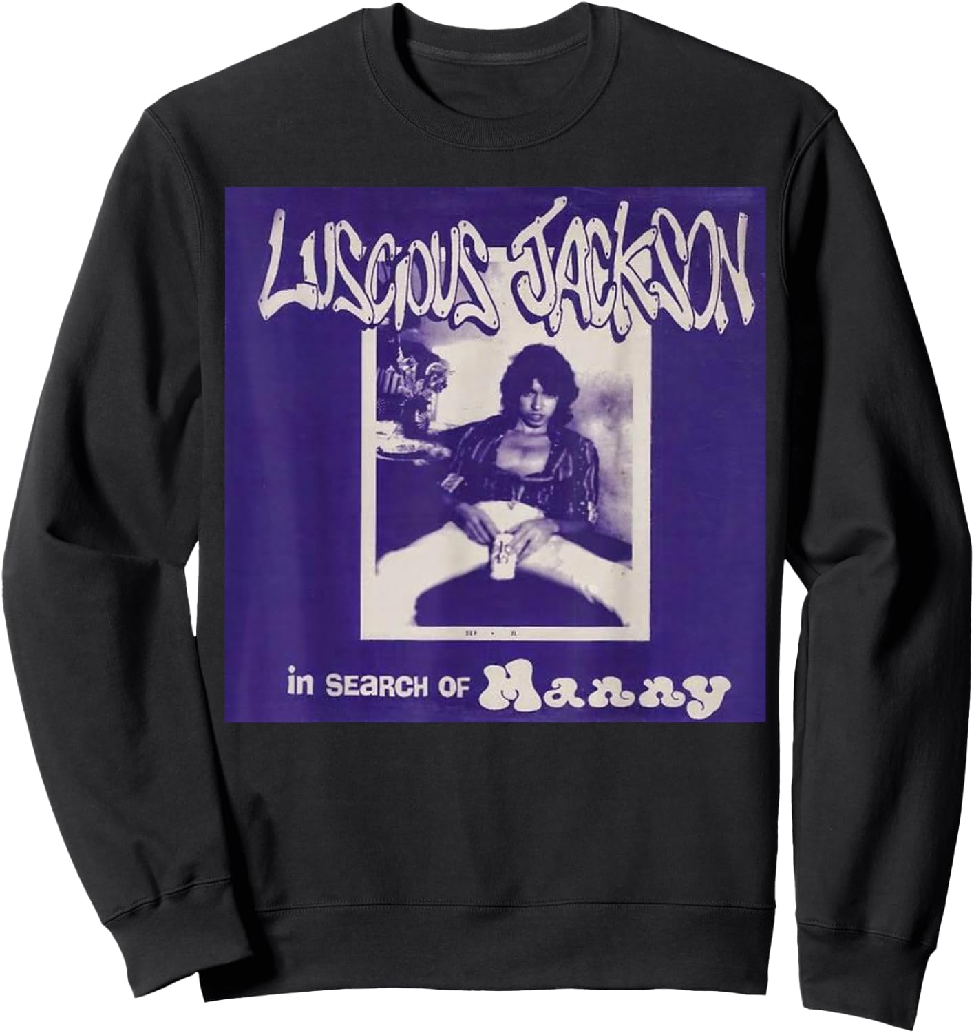 Luscious Jackson original In Search of Manny Album Cover Sweatshirt - Sweatshirt | Black