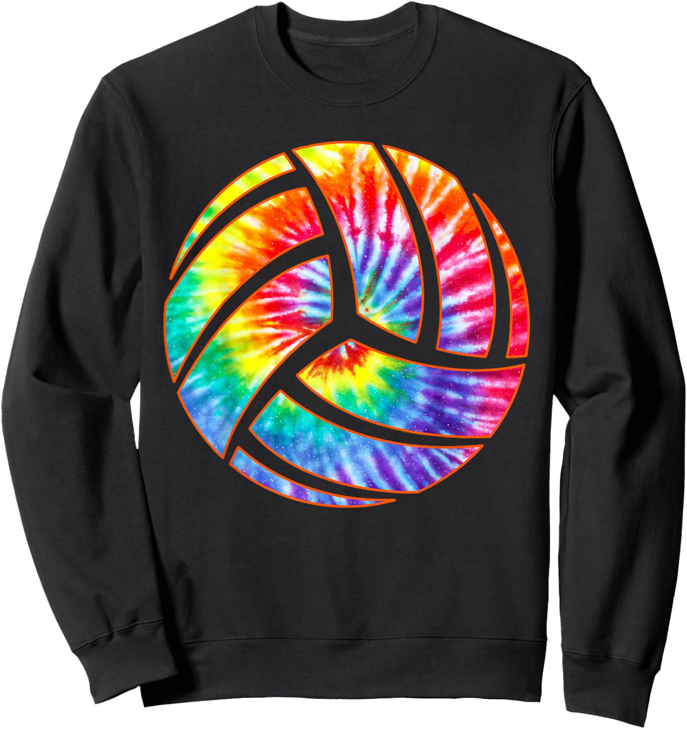 Tie Dye Colorful Volleyball Lover Player Tie Dye Volleyball Sweatshirt - Sweatshirt | Black