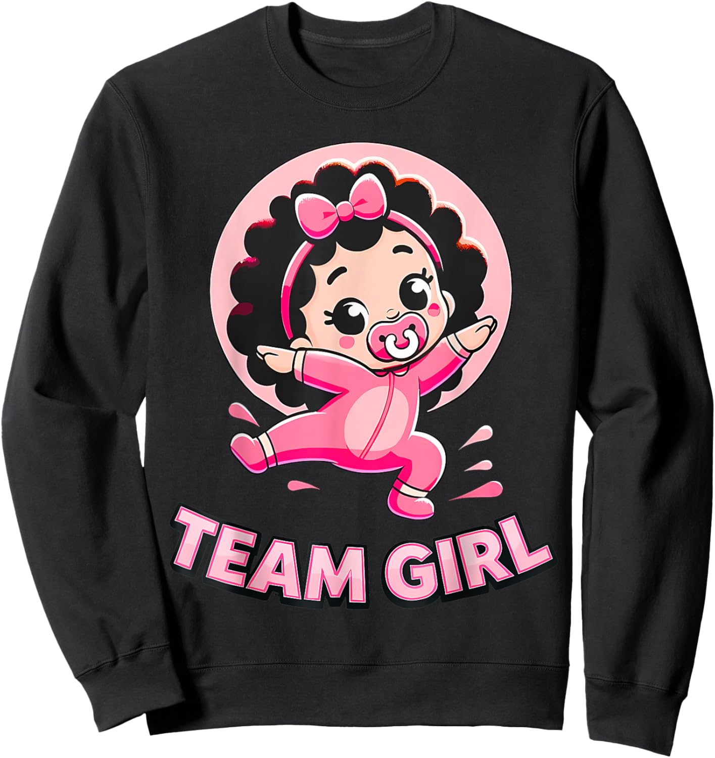 Team Girl Baby Gender Reveal Party Kid Sweatshirt - Sweatshirt | Black