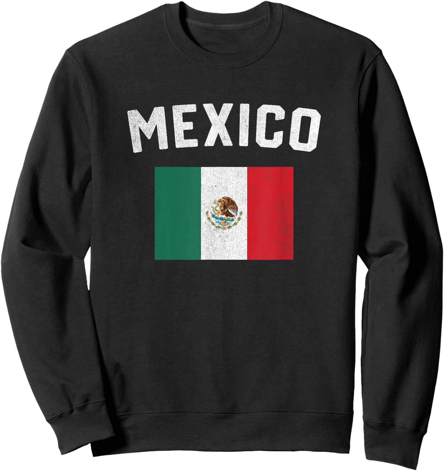I Love Mexico Minimalist Mexican Flag Sweatshirt - Sweatshirt | Black