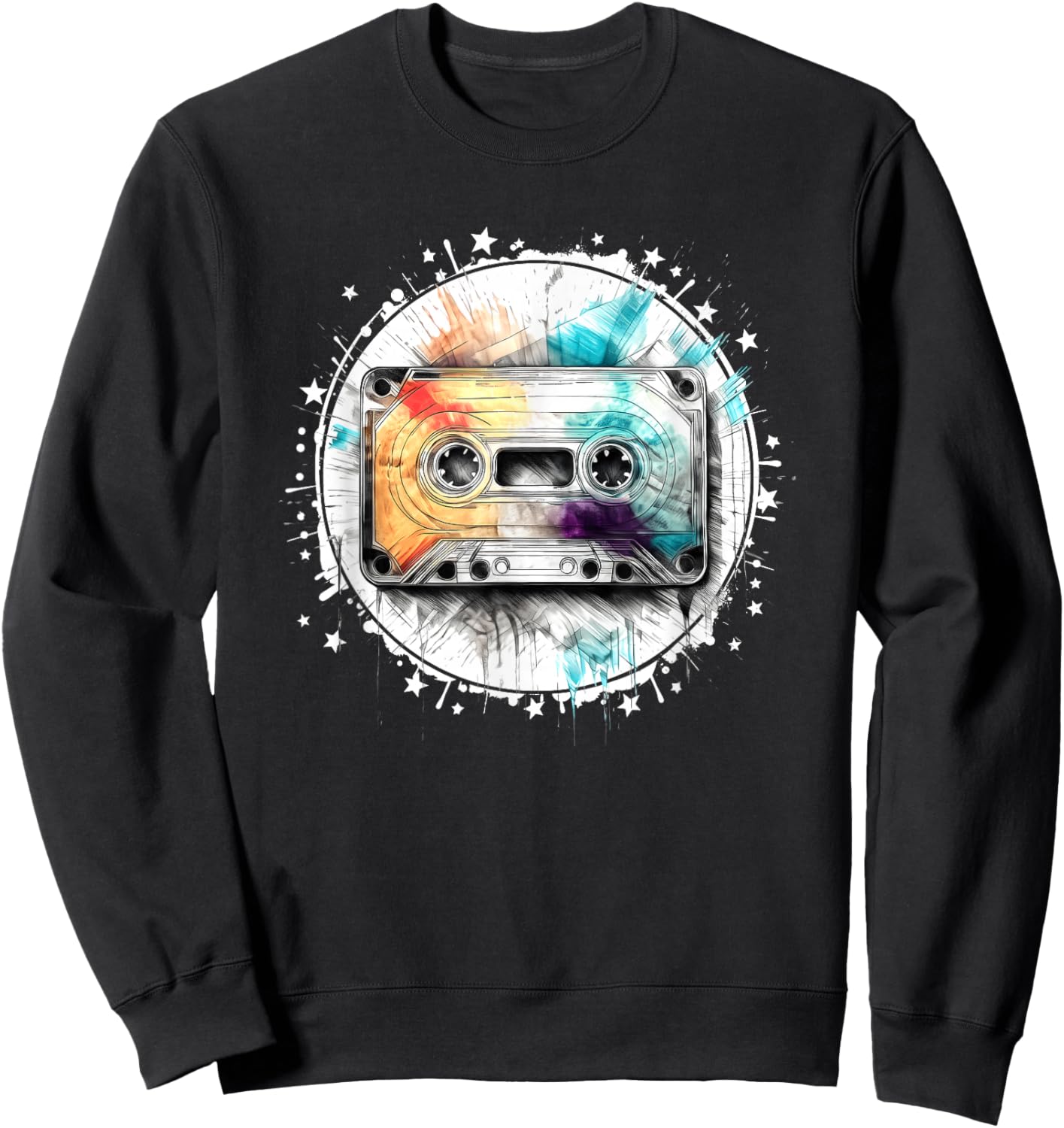 Old School Hip Hop 80s 90s Mixtape Graphic Sweatshirt - Sweatshirt | Black
