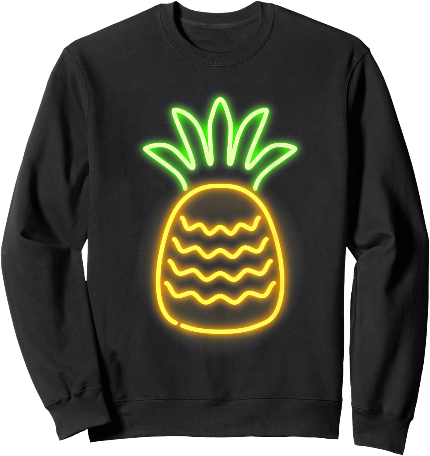 Cute Retro Neon Pineapple for Hawaiian Beaches Shirt Sweatshirt - Sweatshirt | Black