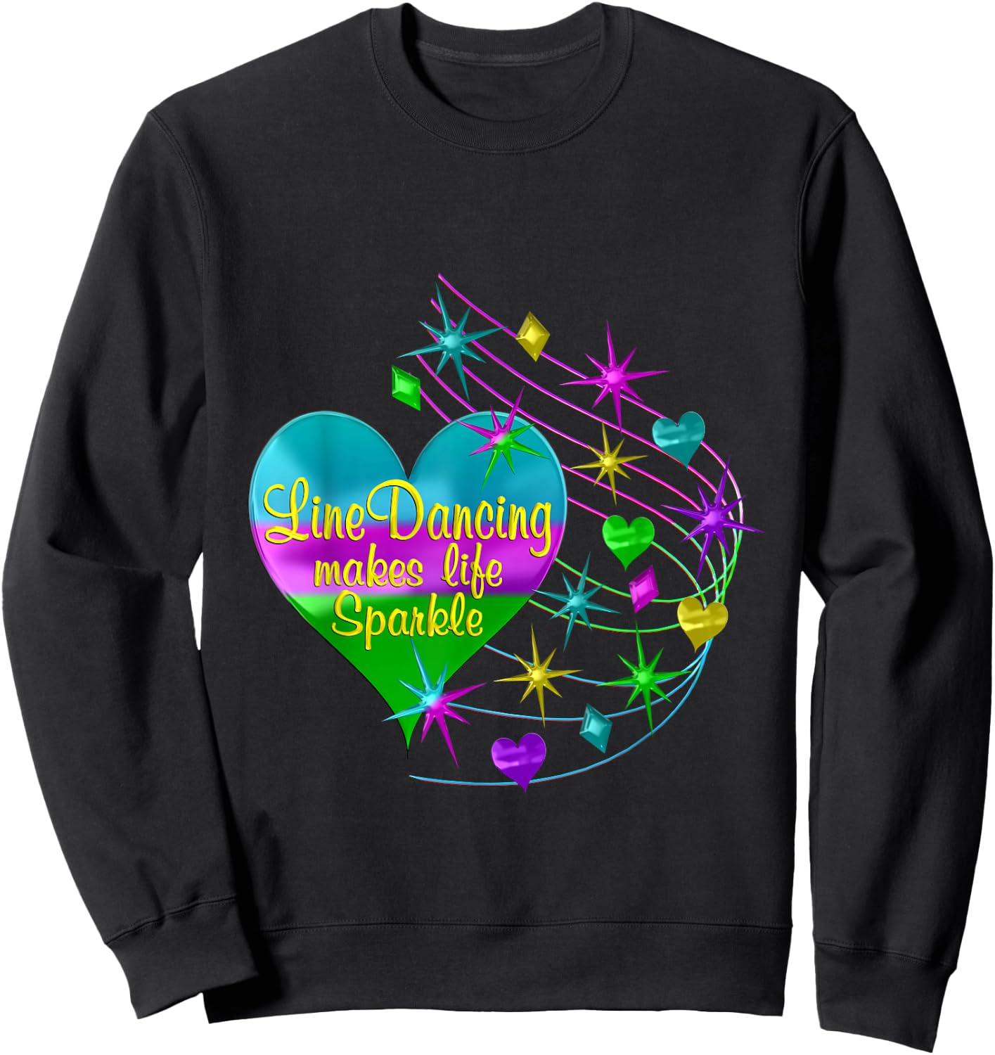 Line Dancing Makes Life Sparkle Sweatshirt - Sweatshirt | Black