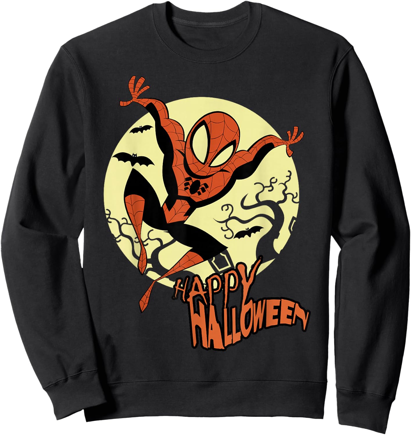 Marvel Spider-Man Moonlight Happy Halloween Sweatshirt - Sweatshirt | Black