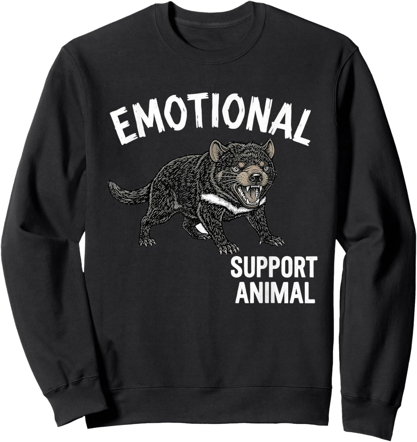 Funny Emotional Support Tasmanian Devil Wildlife Sweatshirt - Sweatshirt | Black