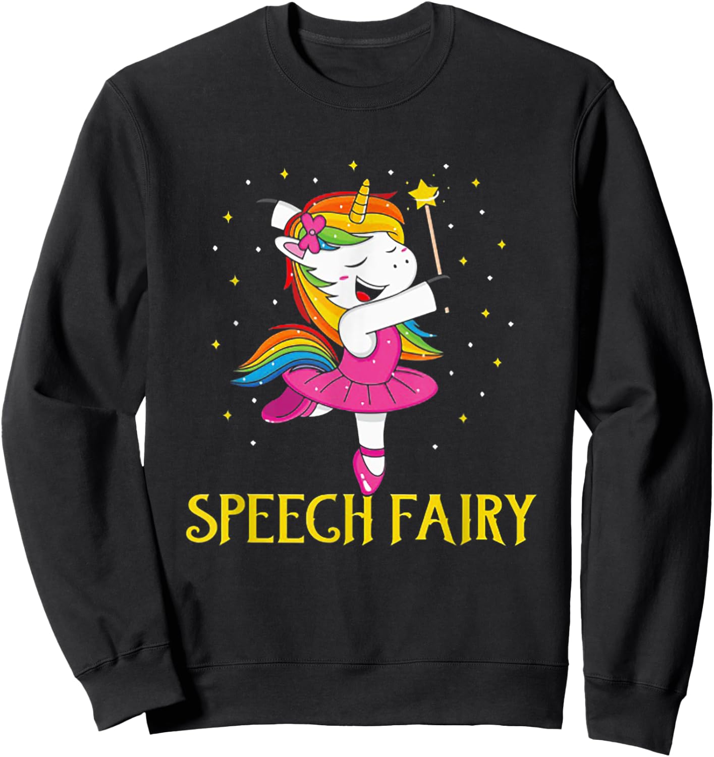 Speech Fairy Funny Unicorn Sweatshirt - Sweatshirt | Black