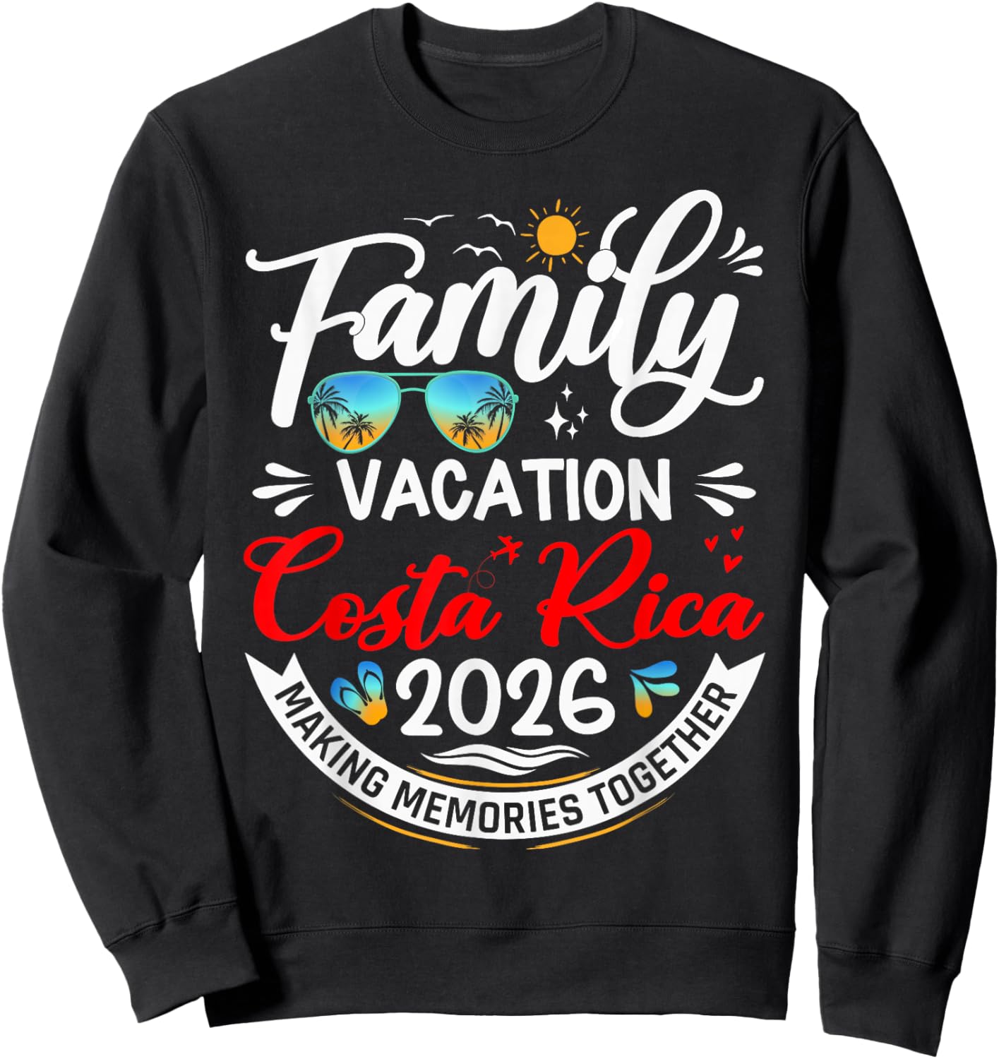 Family Vacation Costa Rica 2026 Matching Vacation 2026 Sweatshirt - Sweatshirt | Black