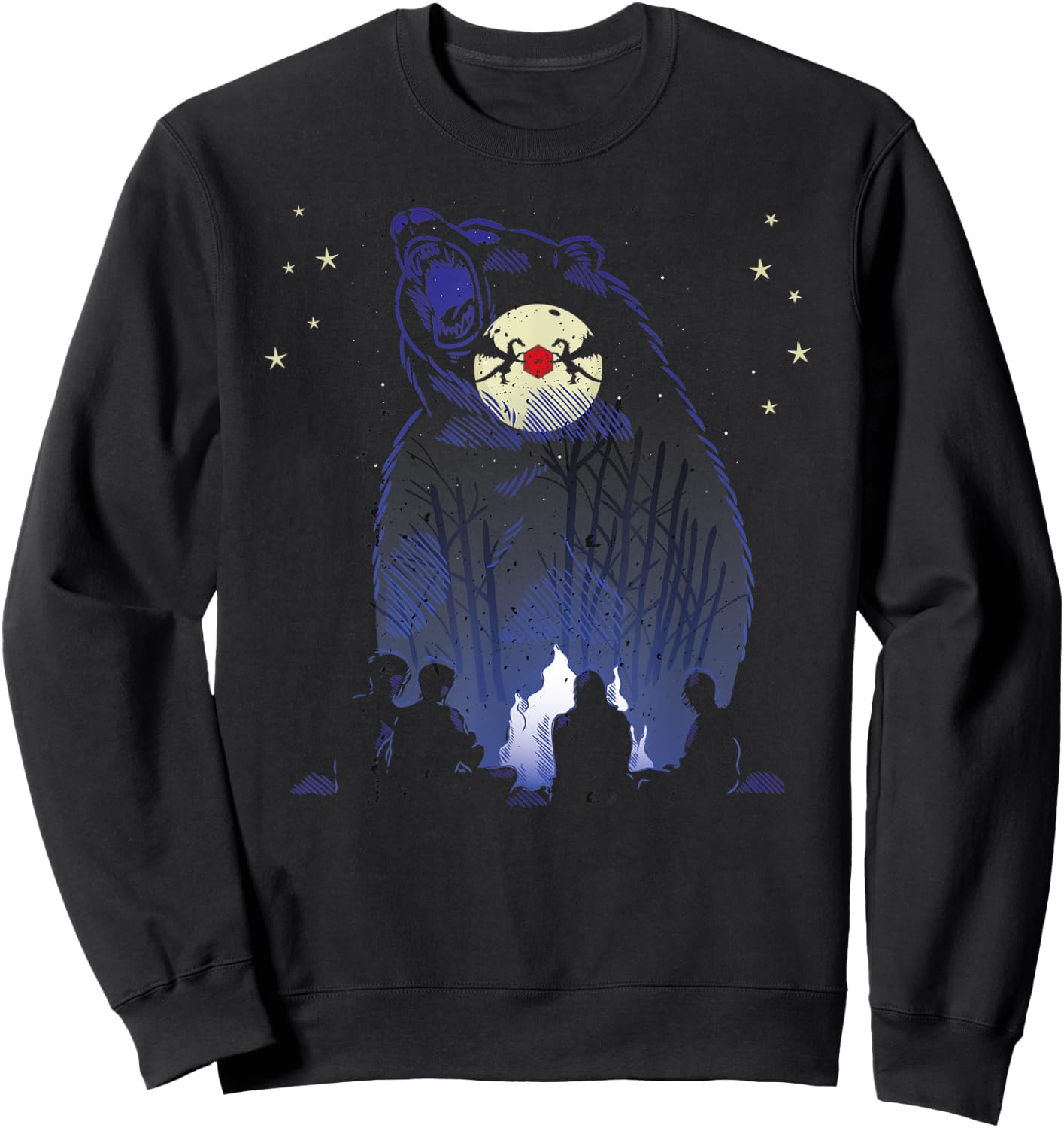 RPG Dice Boardgame Dragons Master Storyteller Bear Playing Sweatshirt - Sweatshirt | Black