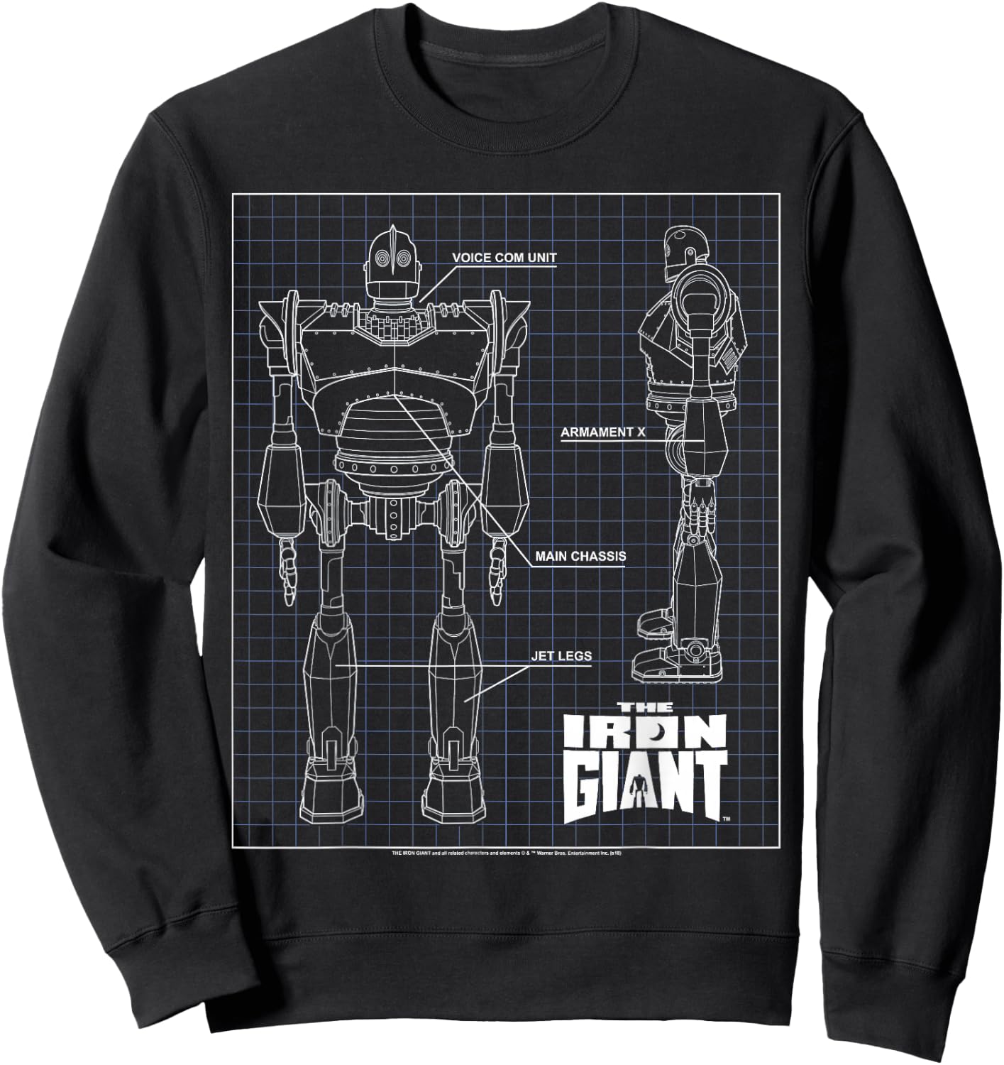 Iron Giant Schematic T Shirt Sweatshirt - Sweatshirt | Black