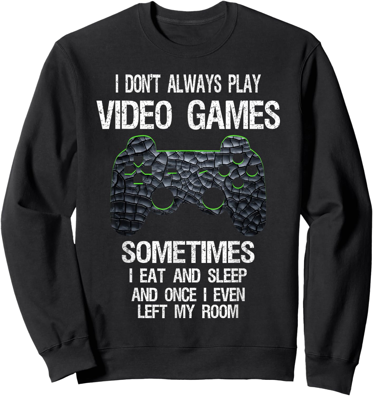 Funny Gamer Video Games Boys Teens - Classic Fit, Black, Cotton Blend Sweatshirt - Sweatshirt | Black