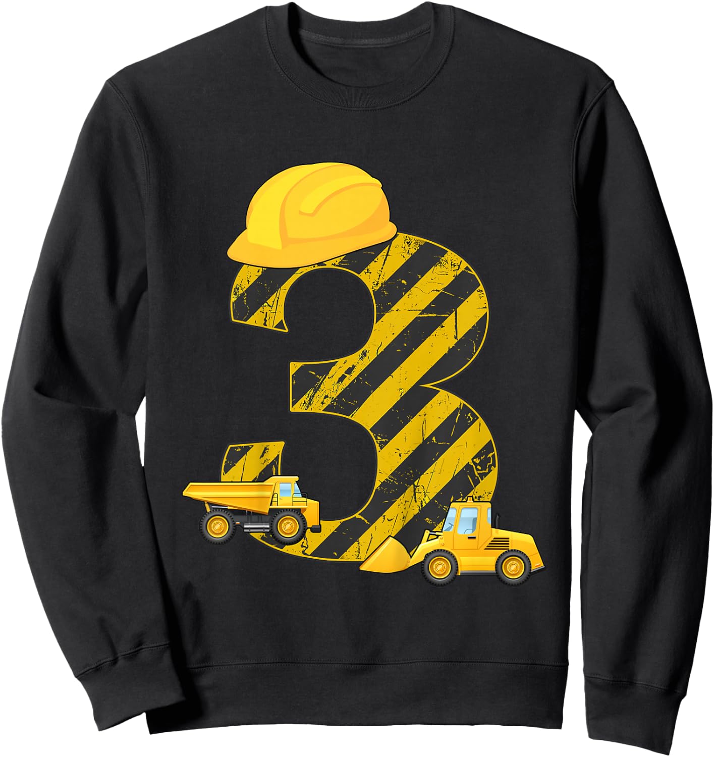 3rd Birthday Digger I 3 Years Builder Excavator Gift Sweatshirt - Sweatshirt | Black