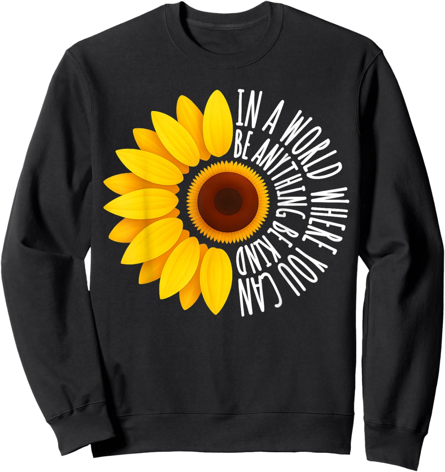 Sunflower Be Kind Unity Day Anti Bullying Orange Boy Girl Sweatshirt - Sweatshirt | Black