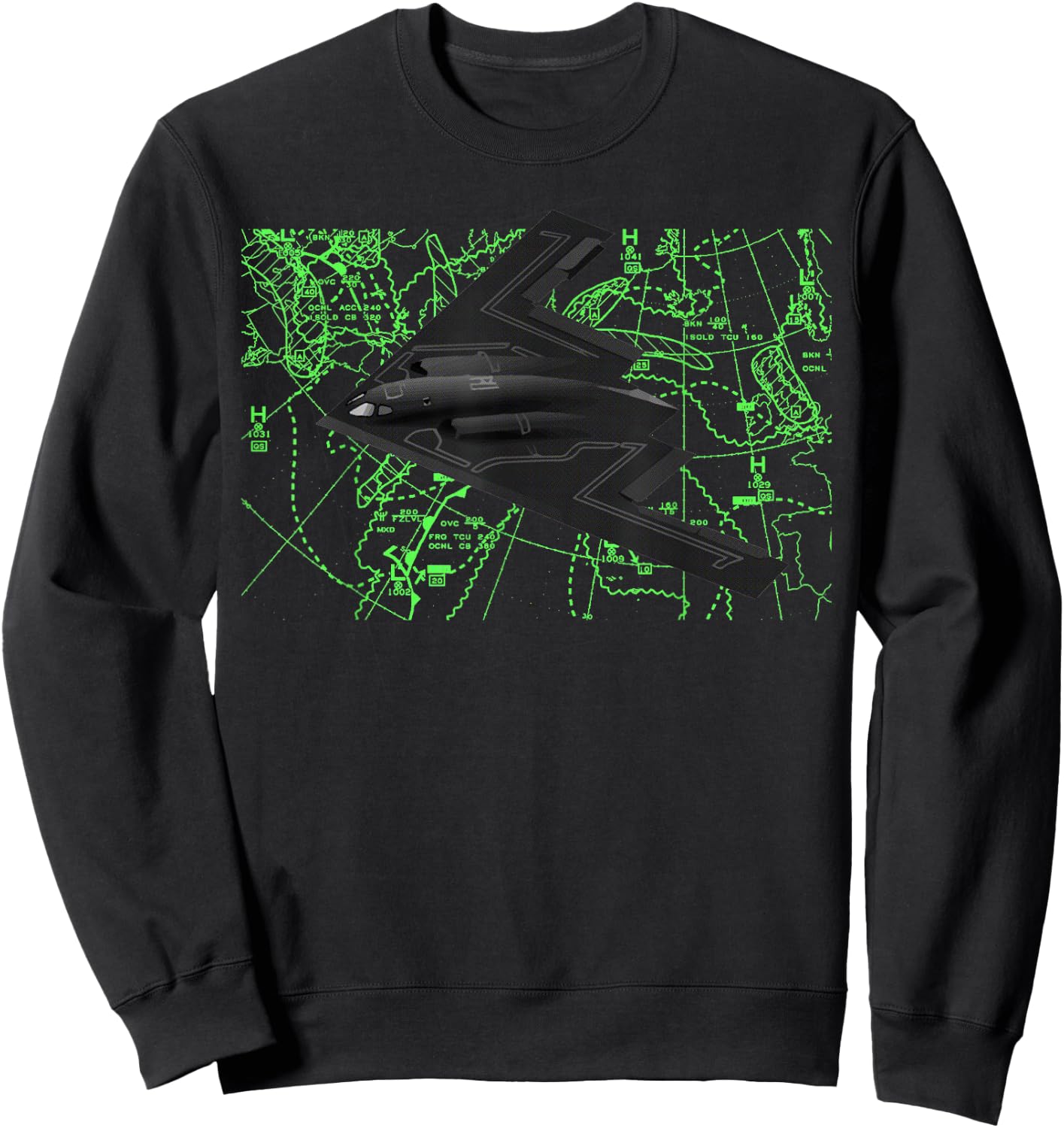 B-2 Stealth Spirit Bomber American Strategic Aircraft AV Sweatshirt - Sweatshirt | Black