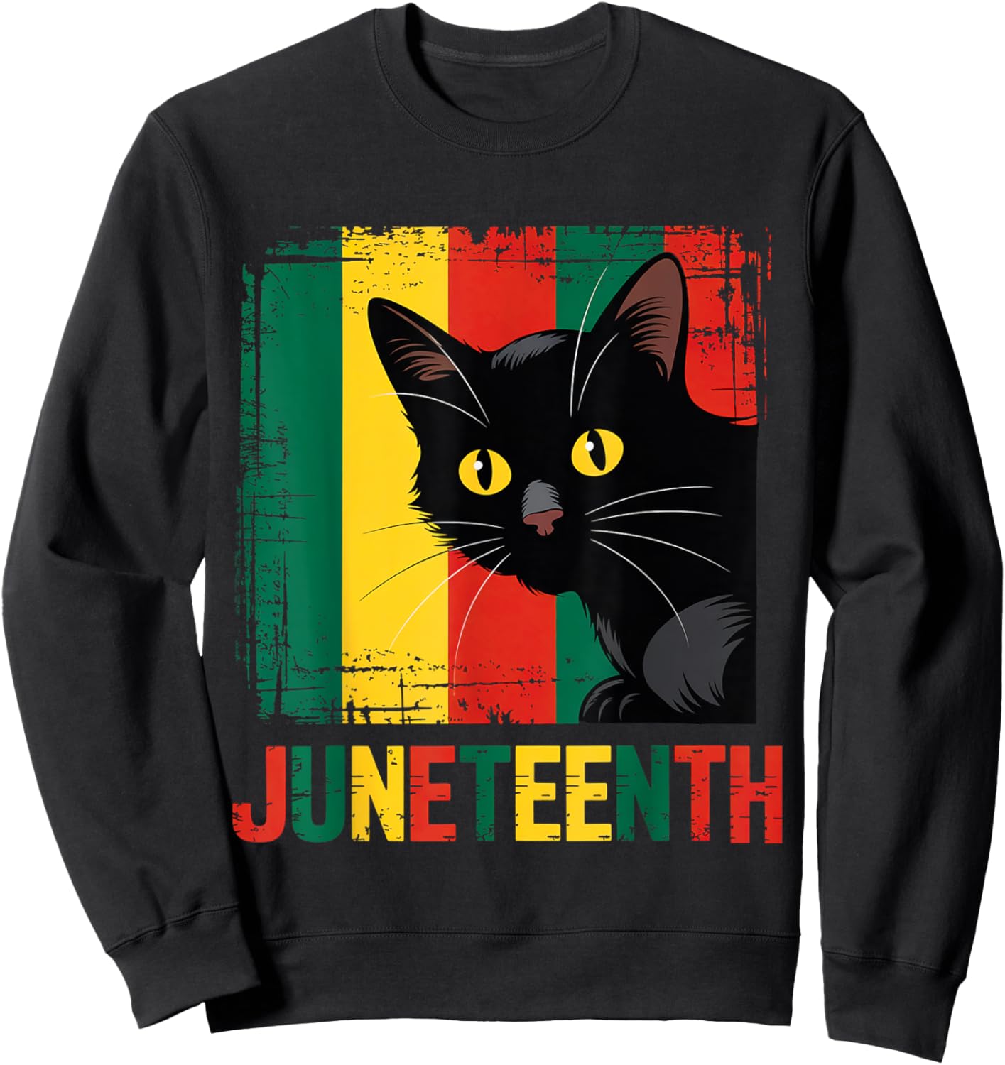 Juneteenth Cat Lovers Celebrating Black Freedom Day 1865 Sweatshirt - Sweatshirt | Black