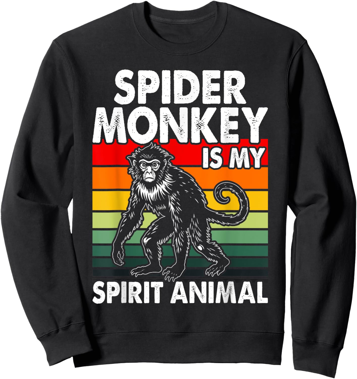 Spider Monkey Retro Vintage Sweatshirt - Sweatshirt | Black