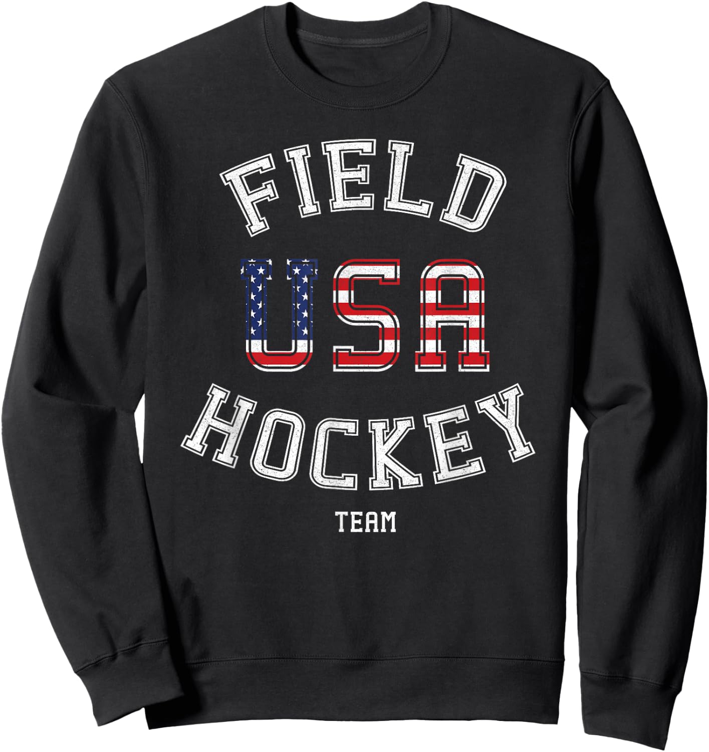 American Flag USA Field Hockey Player Gift Kids Men Sweatshirt - Sweatshirt | Black