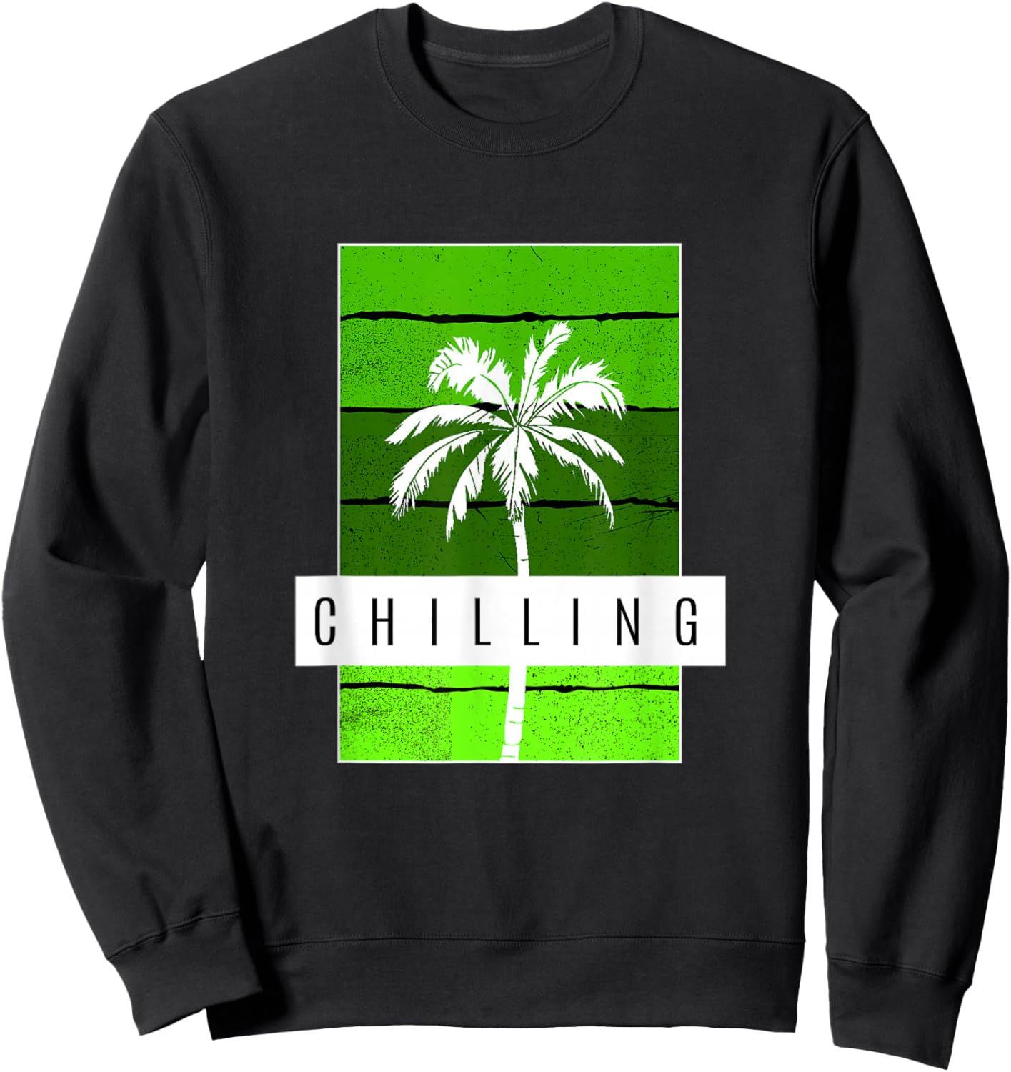 Green Chilling Green Graphic Sweatshirt - Sweatshirt | Black