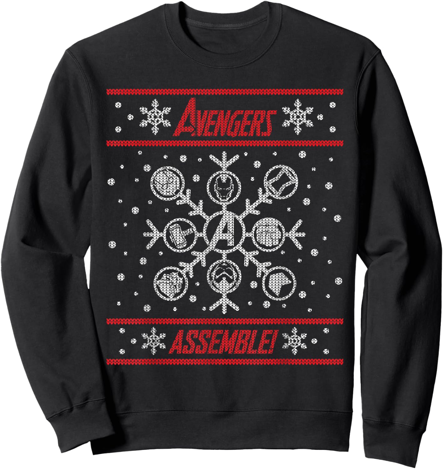 Marvel Avengers Assemble Holiday Sweater Sweatshirt - Sweatshirt | Black