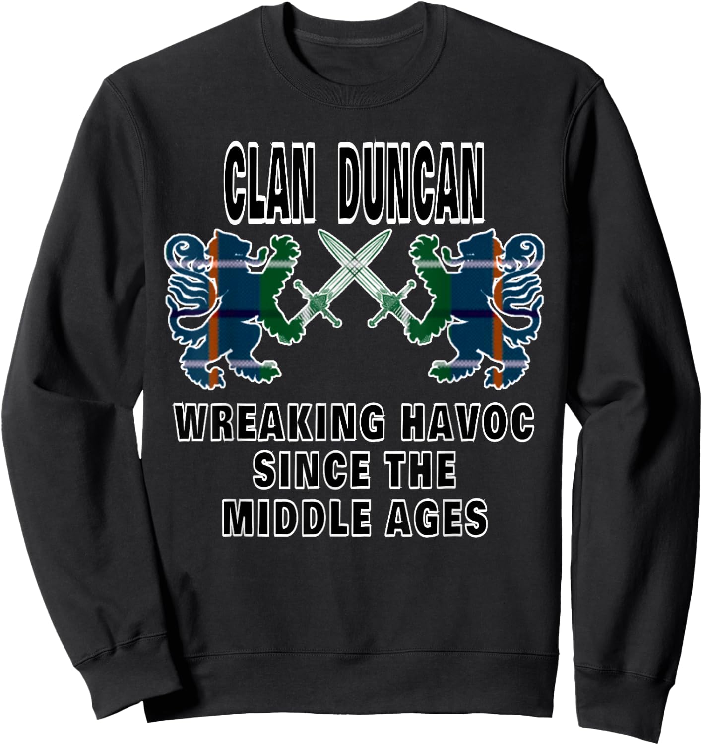Duncan Scottish Tartan Scotland Family Clan Name Sweatshirt - Sweatshirt | Black