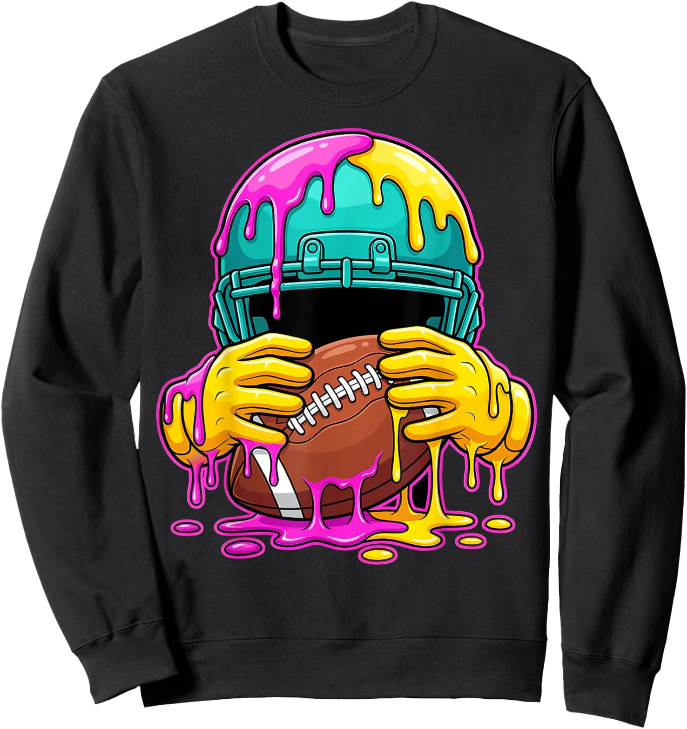Funny Football Drip Boys Ice Cream Respect Street Style Sweatshirt - Sweatshirt | Black