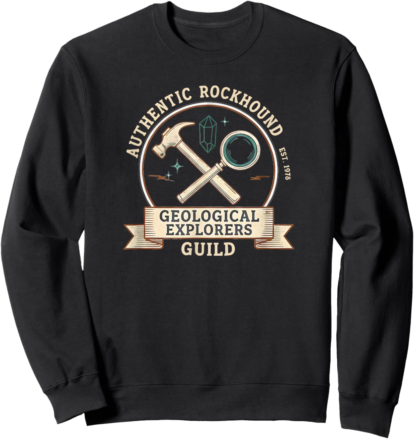Vintage Rockhounding Mineralogy Rock Collector Sweatshirt - Sweatshirt | Black