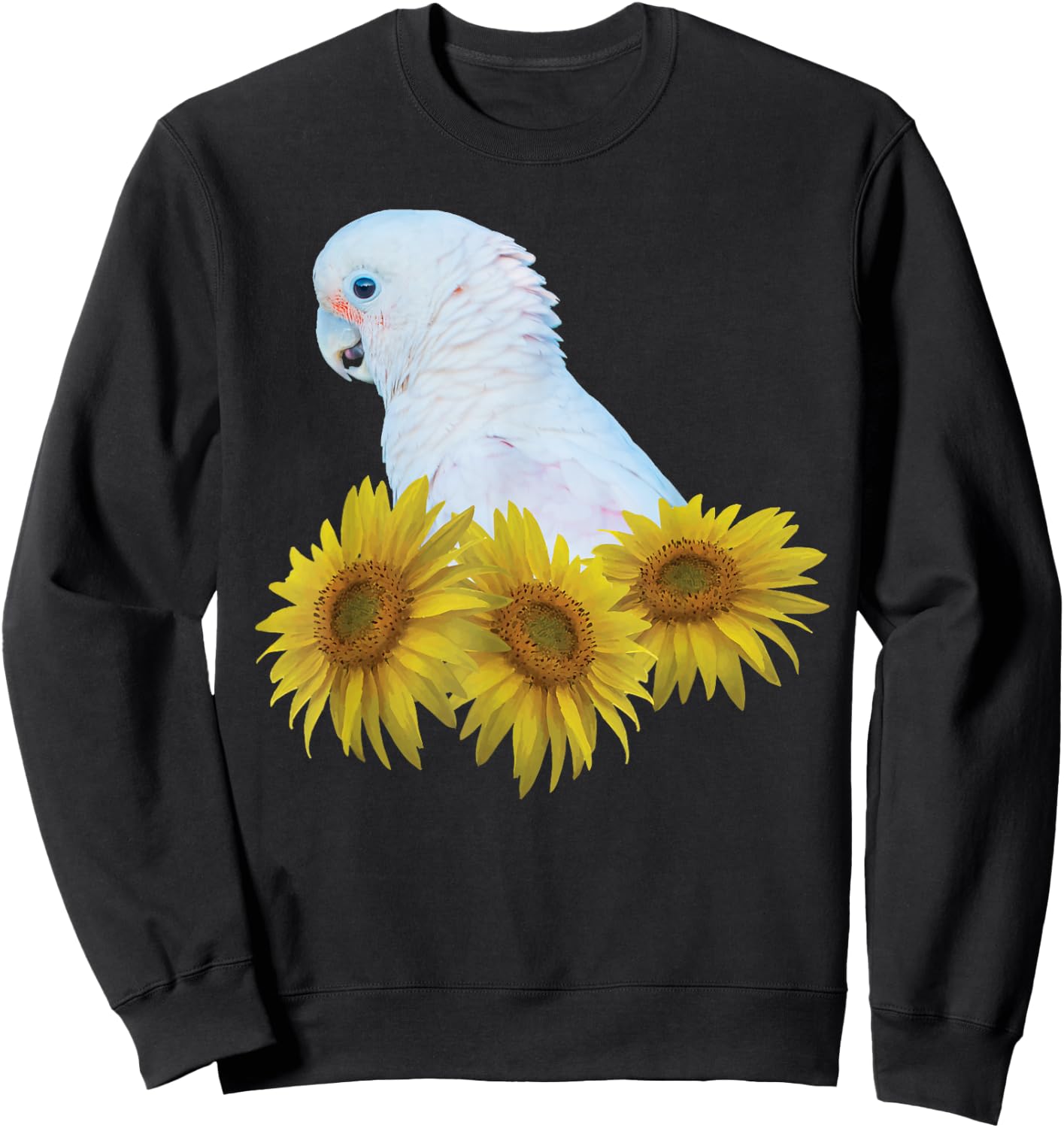 Goffins Cockatoo Parrot Sunflower Sweatshirt - Sweatshirt | Black