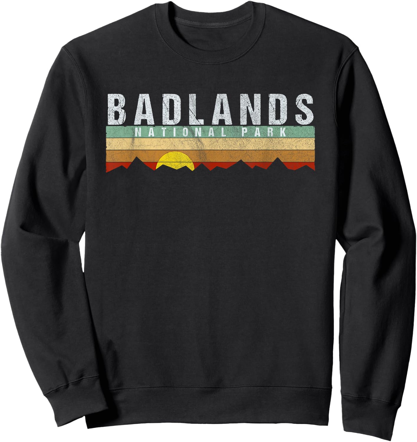 Vintage Badlands National Park Retro Sweatshirt - Sweatshirt | Black
