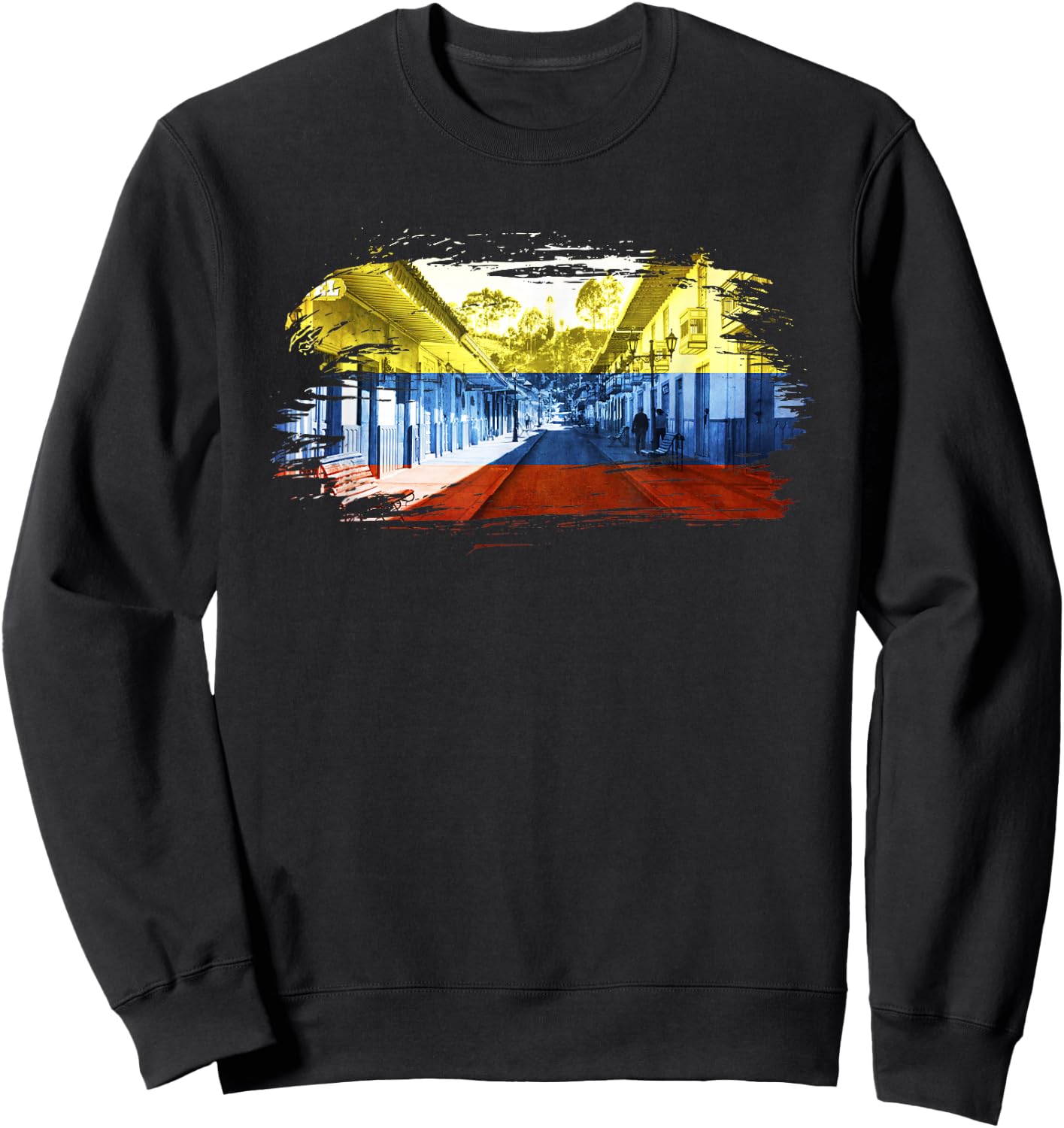 Colombian Flag with Colombian Art Gift Paisa Medellin Sweatshirt - Sweatshirt | Black